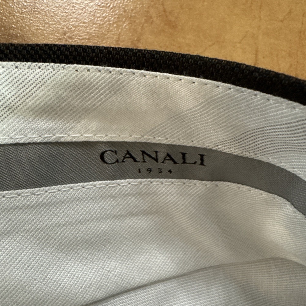 Canali 1934 Mens Brown Flat Front Wool Mohair Textured Dress Pants 36 x 30 Italy - Picture 4 of 10